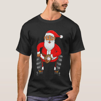 T-shirt Pantalon de pyjama de Noël Baseball Joueur Santa B