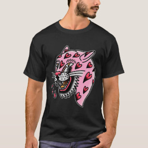 T-shirt Panther Rose X Cœur Amour Traditionnel Flash Premi