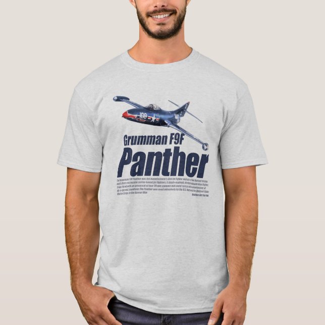 T-shirt "panthère d'art d'aviation de Grumman F9F (Devant)