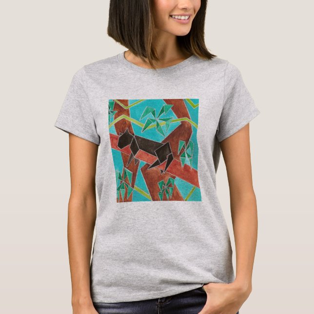 T-shirt Panthère de la jungle Original Art abstrait (Devant)