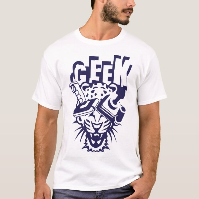 T-shirt panthere geek manette jeux joystick video (Devant)