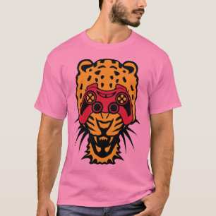 T-shirt panthere manette jeux oeil joystick geek 1