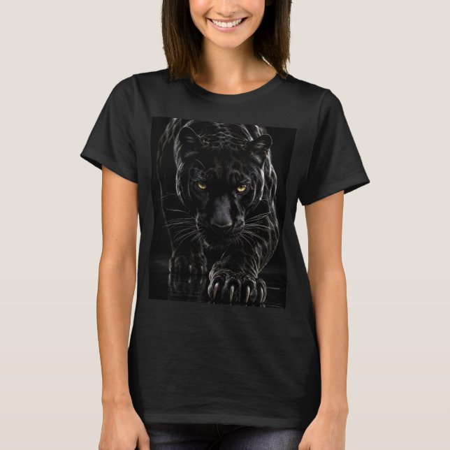 T-shirt Panthère noire – 3D hyperréaliste (Devant)