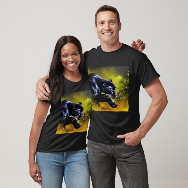 T-shirt Panthère noire (5) Chat sauvage (Unisexe)