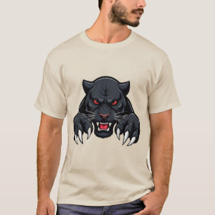 T-shirt Panthère noire agressive aux yeux rouges