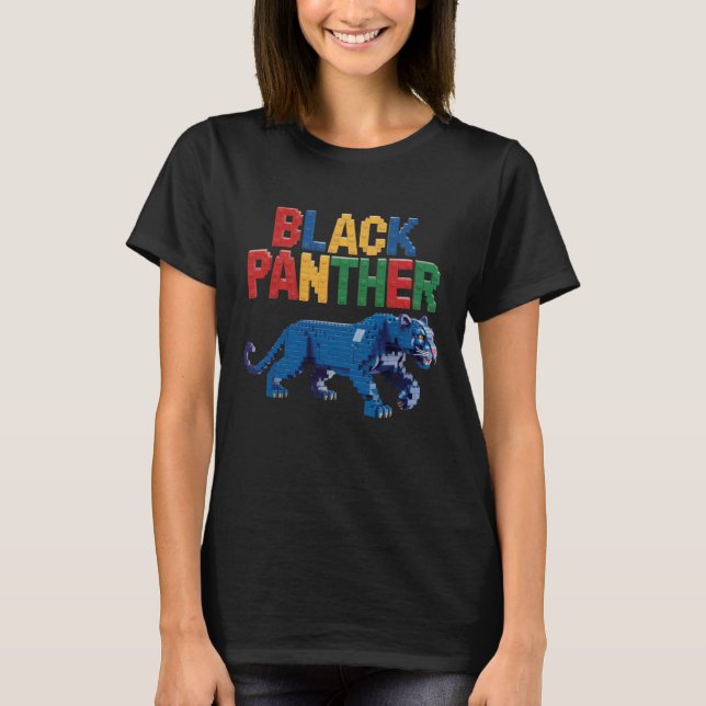 T-shirt Panthère noire Blocs de construction Brique Constr (Devant)