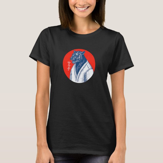 T-shirt Panthère noire classique de karaté - Esthétique d' (Devant)