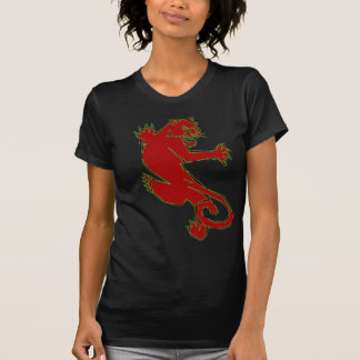 T-shirt panthère rouge/vert