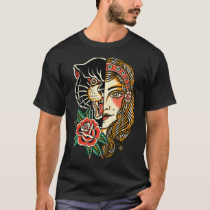 T-shirt Panthère tzigane traditionnel américain Encre de t