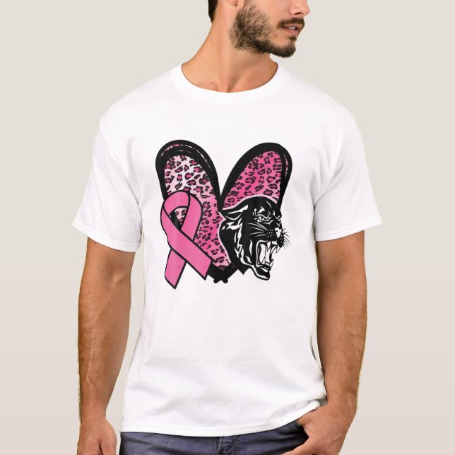 T-shirt Panthers Sensibilisation au cancer du sein léopard (Devant)