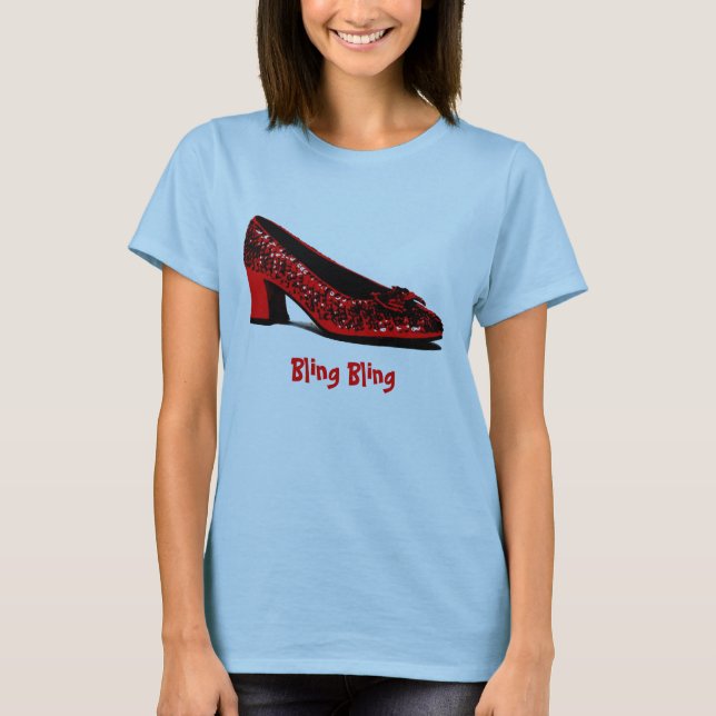 T-shirt pantoufles rouges, Bling Bling (Devant)