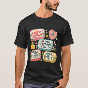 T-shirt Pantry Princess Cute Sardine Can Coastal Tee