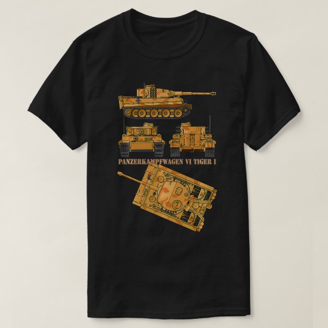 T-shirt Panzer VI Tiger I 2ÈME GUERRE MONDIALE Allemand Ta (Design devant)