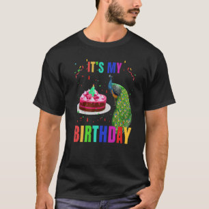 T-shirt Paon 4ème Anniversaire Graphique Oiseaux Animaux M