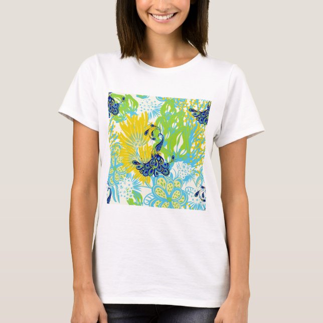 T-shirt paon à fleurs (Devant)