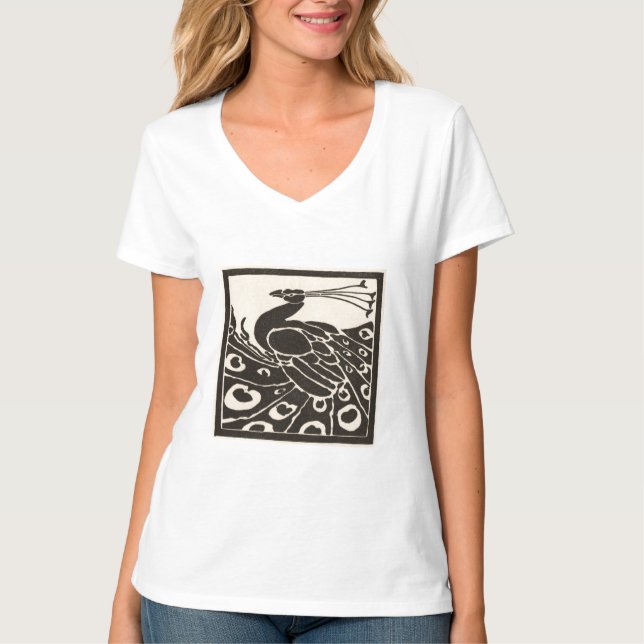 T-SHIRT PAON BLANC NOIR ÉLÉGANT (Devant)