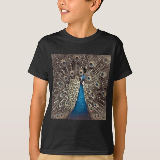 T-shirt Paon Bleu Antique (Devant)