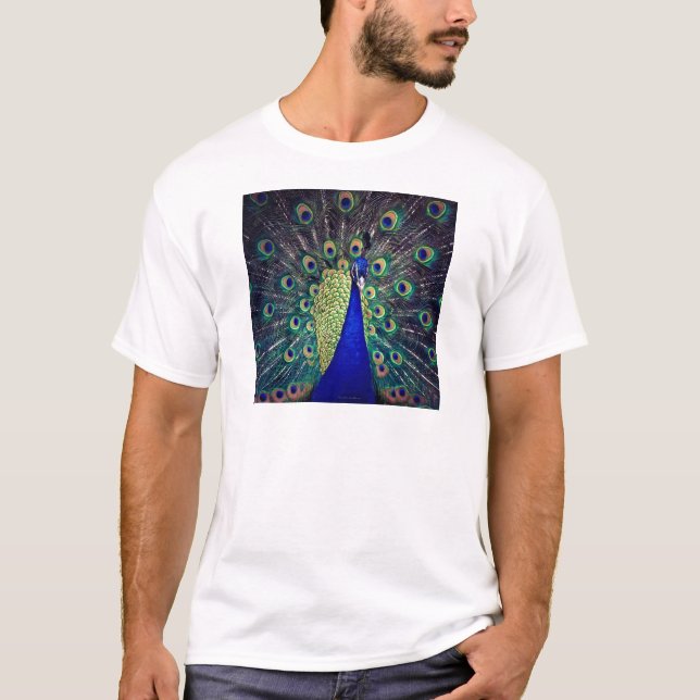 T-shirt Paon bleu cobalt (Devant)