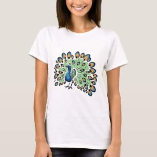 T-shirt Paon coloré de bande dessinée