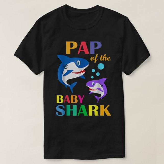 T-shirt Pap Du Bébé Birthday Shark Pap Shark Noël (Design devant)