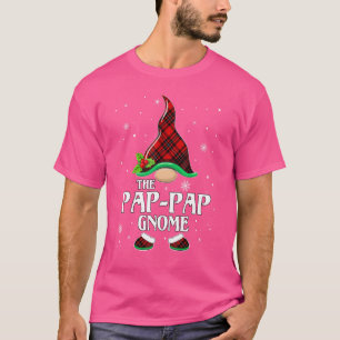 T-shirt Pap Gnome Red Plaid Correspondant Famille Noël