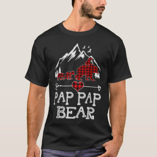 T-shirt Pap Pap Bear Christmas Pajama Red Plaid Buffalo Fa