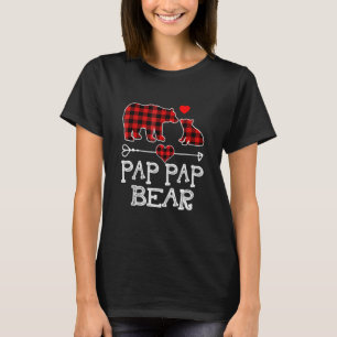 T-shirt Pap Pap Bear, Red Buffalo Plaid Pap Pap Bear Paja