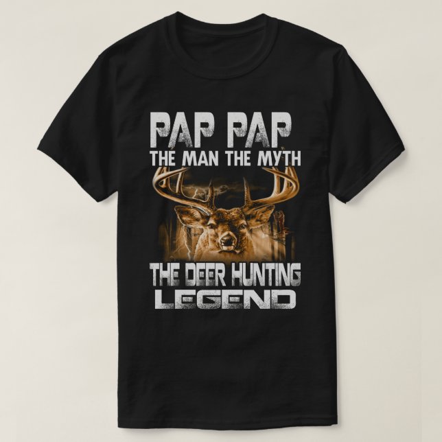 T-shirt PAP PAP L'homme Le mythe Le cerf Chasse Légende (Design devant)