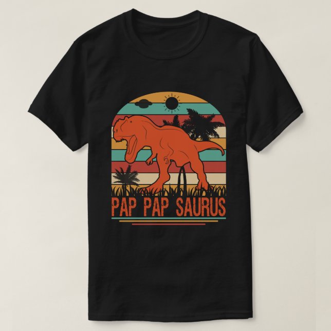 T-shirt PAP PAP SAURUS Dinosaur Vintage (Design devant)