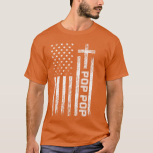 T-shirt Pap Pap USA Drapeau Américain Croix Grand-père chr