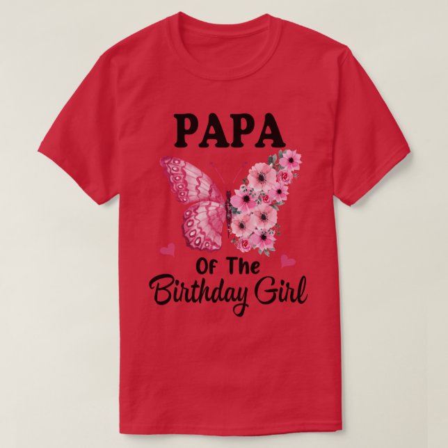 T-shirt Papa 1er Anniversaire Correspondant Papillon Famil (Design devant)