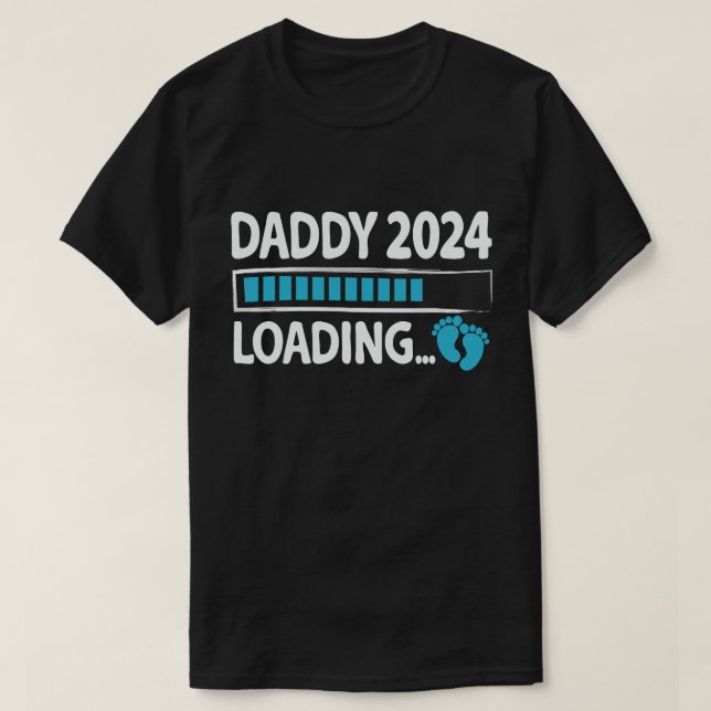 T-shirt Papa 2024 Chargement de Faire-part de grossesse No (Design devant)