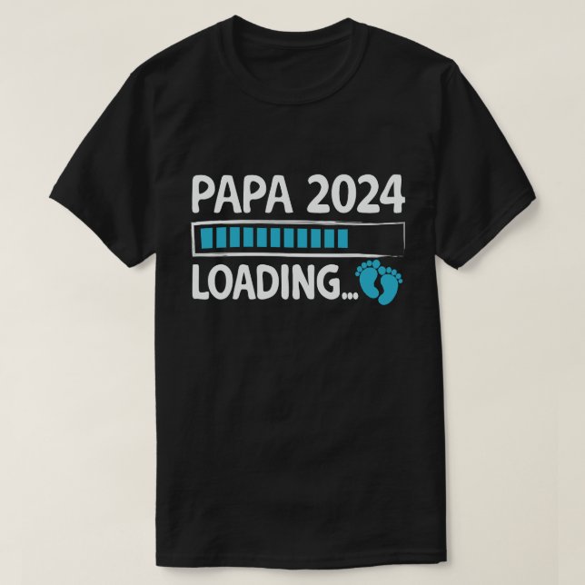 T-shirt Papa 2024 Chargement Faire-part de grossesse Nouve (Design devant)