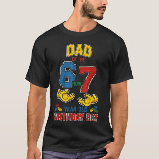 T-shirt Papa 67 Mème Anniversaire 7 Ans Blocs de Construct