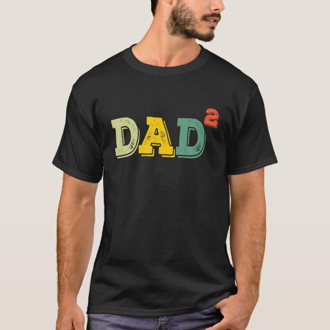 T-shirt Papa A Cuit Papa De 2 Enfants Fête des pères Paren (Devant)