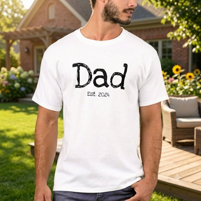 T-shirt Papa a établi gras noir blanc (Créateur téléchargé)