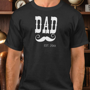 T-shirt Papa a établi la moustache année western vintage