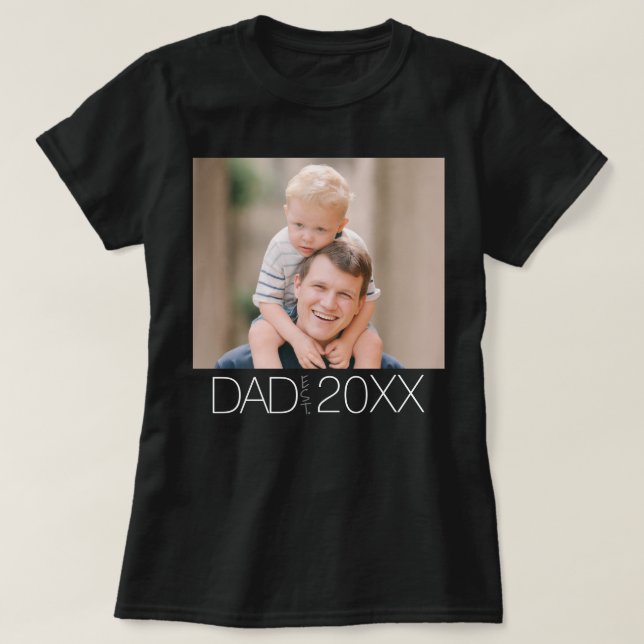 T-shirt Papa a établi une photo de script moderne (Design devant)