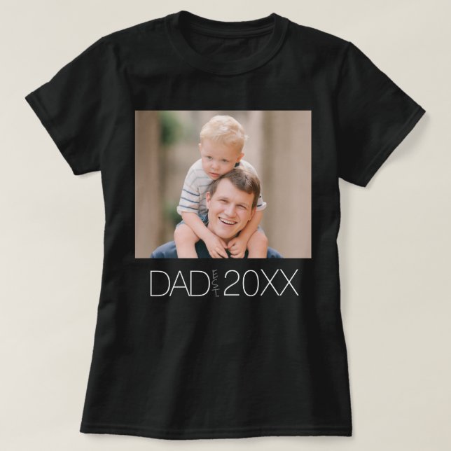 T-shirt Papa a établi une photo de script moderne (Design devant)
