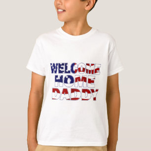 T-shirt Papa à la maison bienvenu :  Drapeau