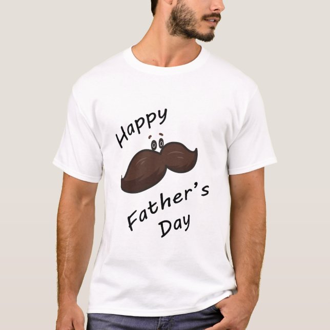 T-shirt Papa à Moustache Drôle (Devant)
