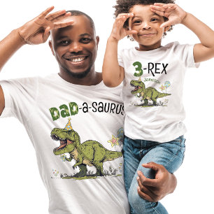 T-shirt Papa-a-saurus Dinosaur Thème Anniversaire de enfan