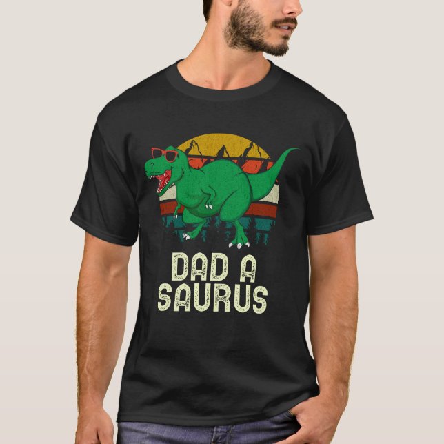 T-shirt Papa A Saurus Rex Papa A Dinosaure Papa Asaurus (Devant)
