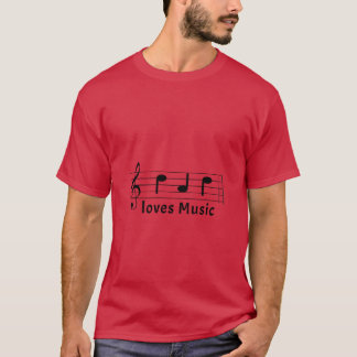 T-shirt Papa Aime La Musique Dans La Musique Feuille De No
