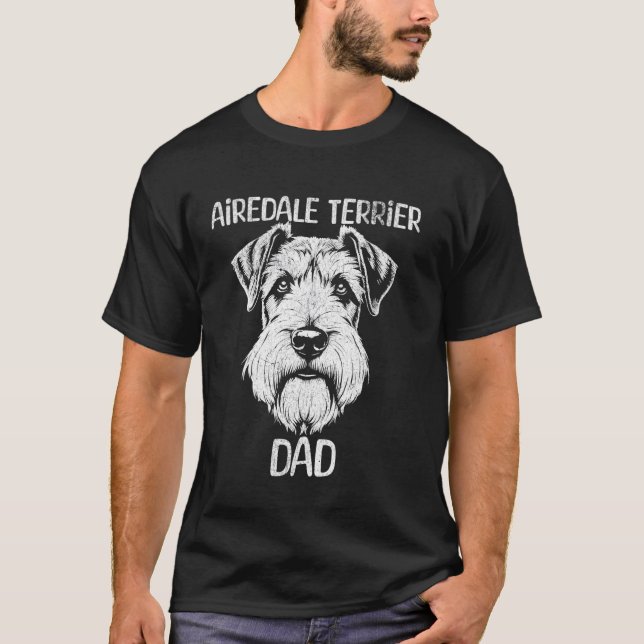 T-shirt Papa Airedale Terrier (Devant)