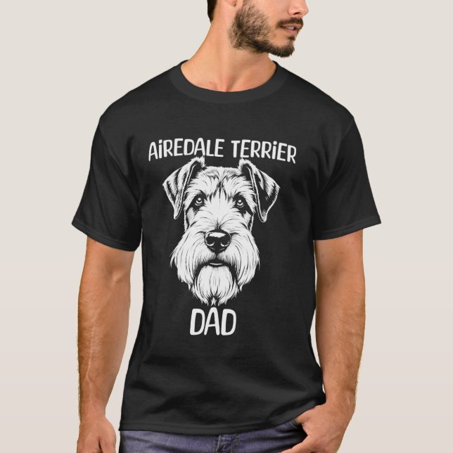 T-shirt Papa Airedale Terrier (Devant)
