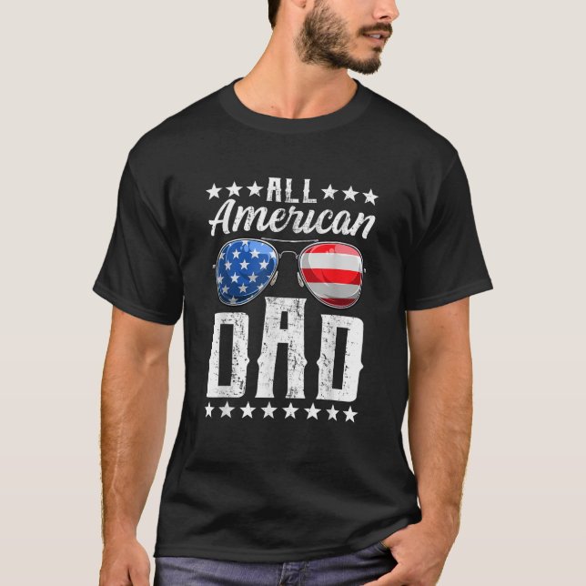 T-shirt Papa américain 4 juillet Fête des pères Hommes pap (Devant)