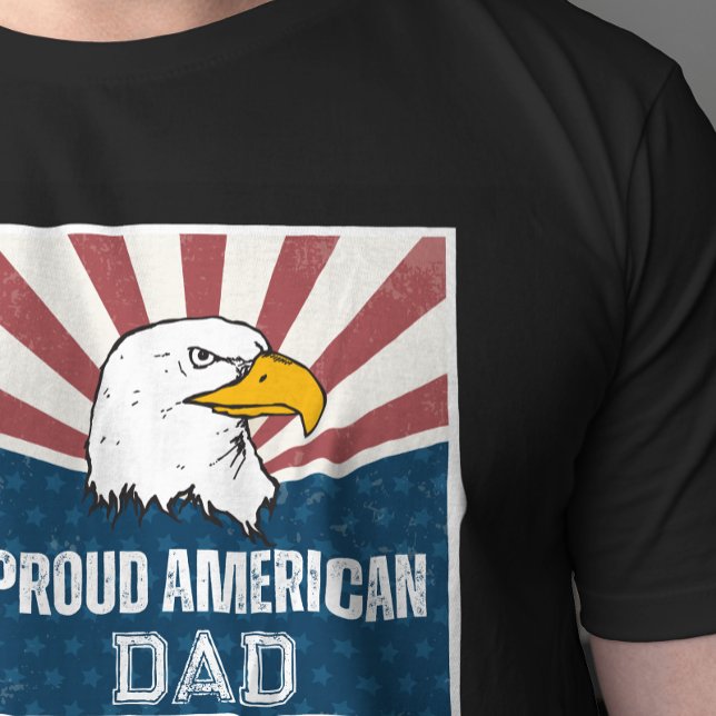 T-shirt Papa américain fier Drapeau aigle chauve (Créateur téléchargé)