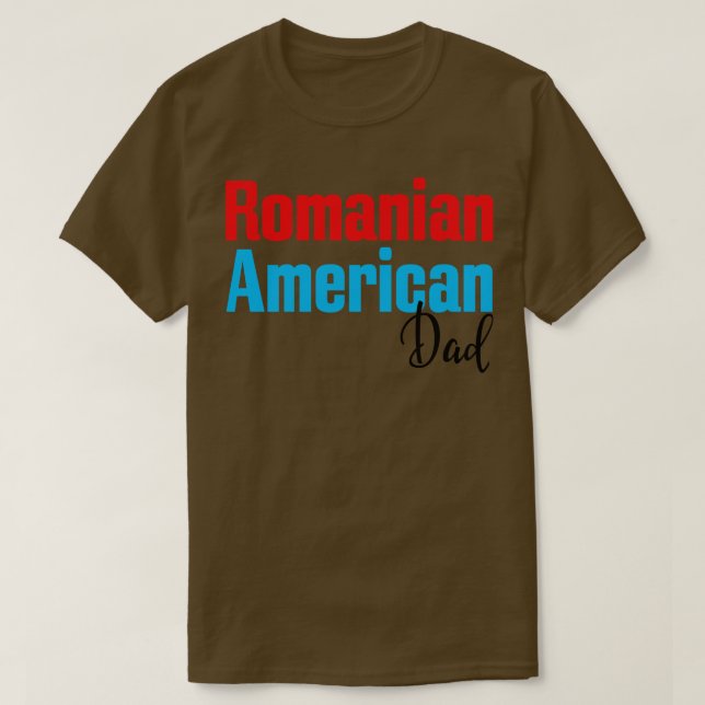 T-shirt Papa américain roumain 3 (Design devant)