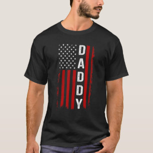 T-shirt Papa American Flag Fête des pères 4 juillet grand-